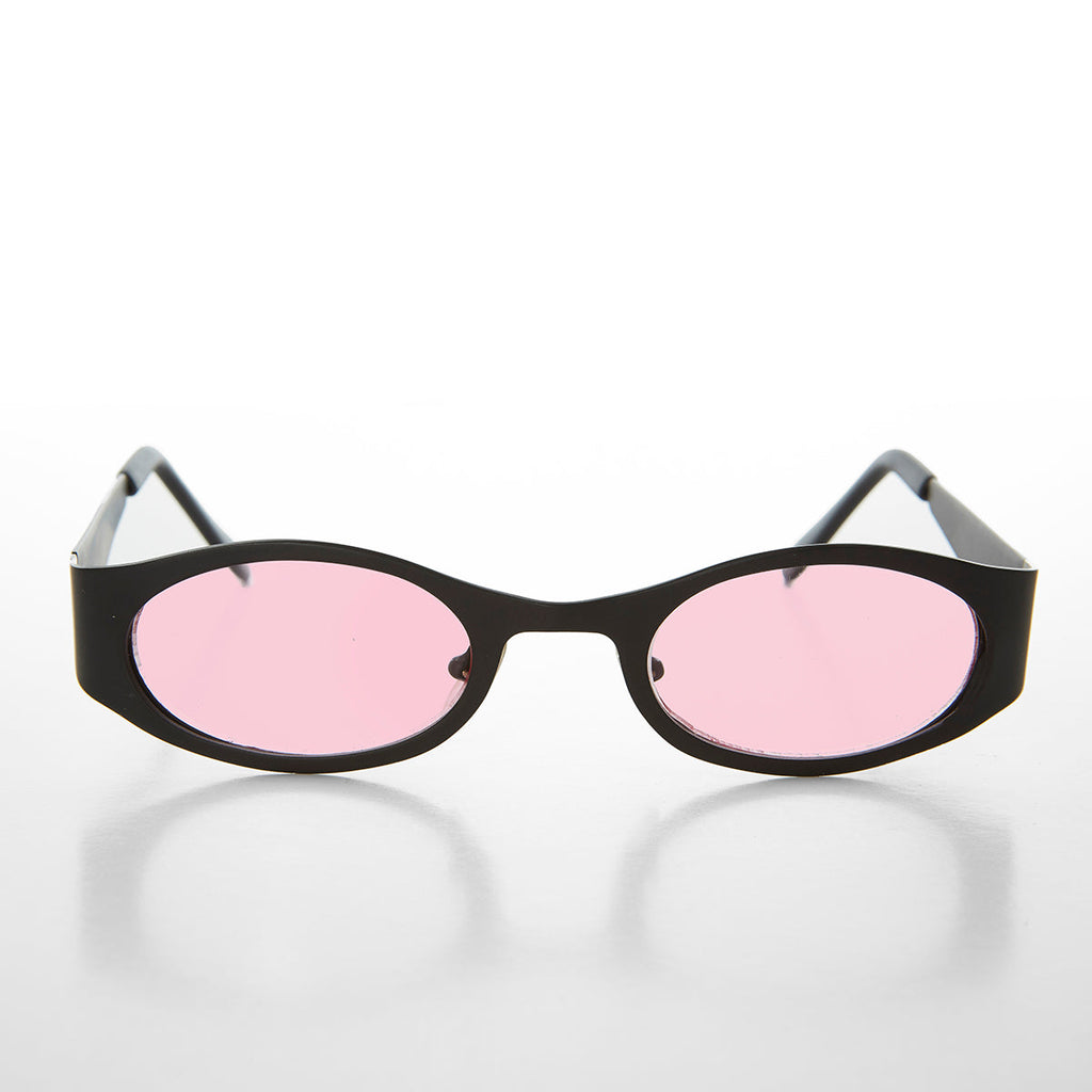 Black Oval 90s Vintage Sunglasses - Zal