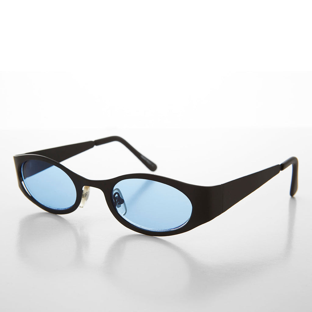 Black Oval 90s Vintage Sunglasses - Zal