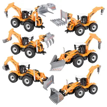 7" Diecast Pull Back Farm Tractor Assortment