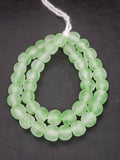 Authentic Mint Green Krobo Translucent Recycled Glass Beads | Handmade Ghana Glass Beads 12–14mm