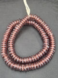 Authentic Dusty Plum Krobo Translucent Recycled Glass Rondelle Beads | Handmade Ghana Beads