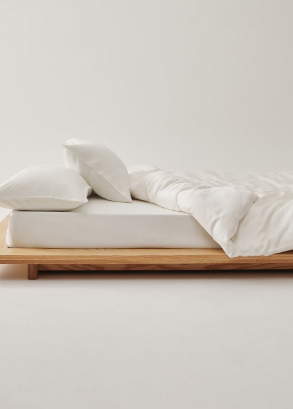 Adeline Pastel Silky Cooling TENCEL™ Bedding Set / White