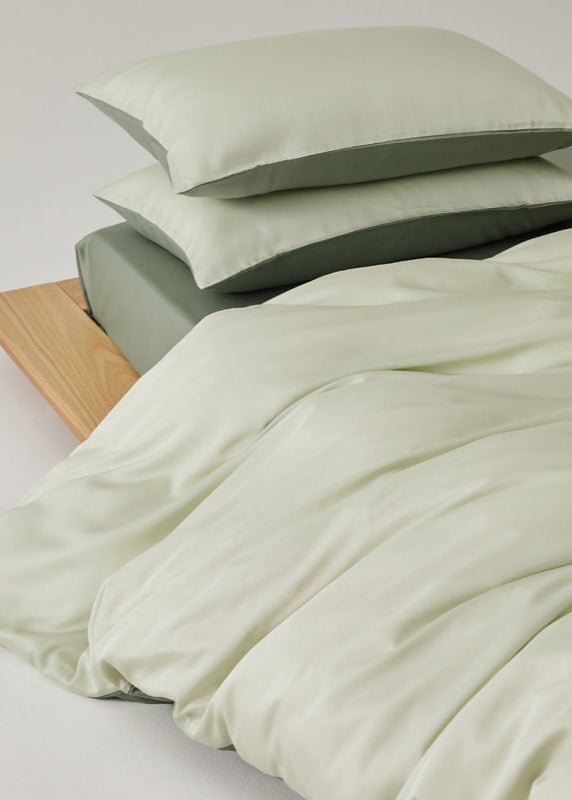 Adeline Pastel Silky Cooling TENCEL™ Bedding Set / White