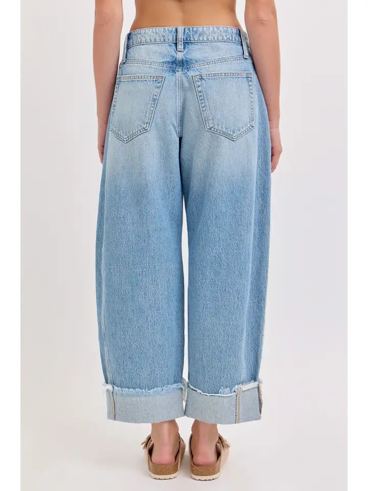Mid Waisted Barrel Leg with Cuff