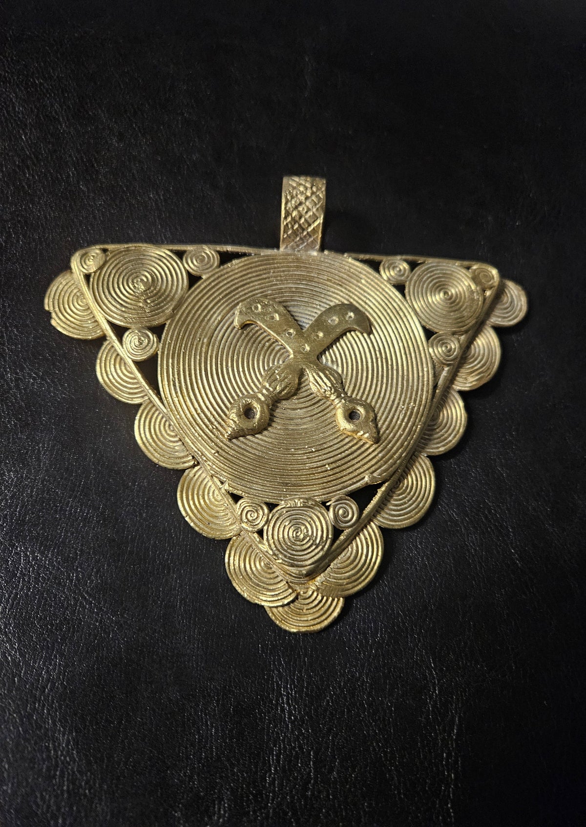 Akofena Adinkra Symbol African Brass Pendant – Handmade in Ghana