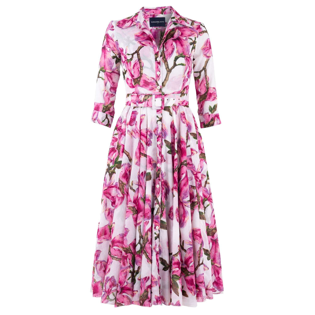 Aster Dress Magnolia Blossom White Pink Dress