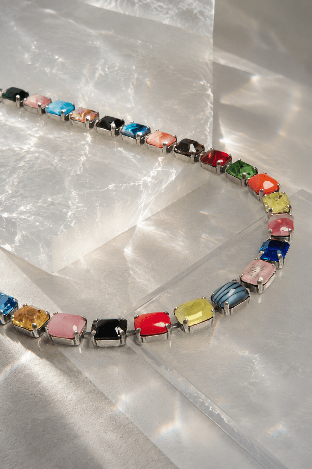 Layering Choker in Aurora Baguette (Silver)