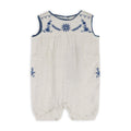 Azurea Linen Embroidery Romper