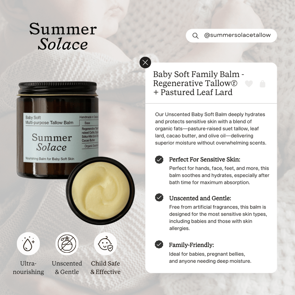 Baby Soft Family Balm – Gentle & Nourishing | Unscented, Leaf Lard, Cacao
