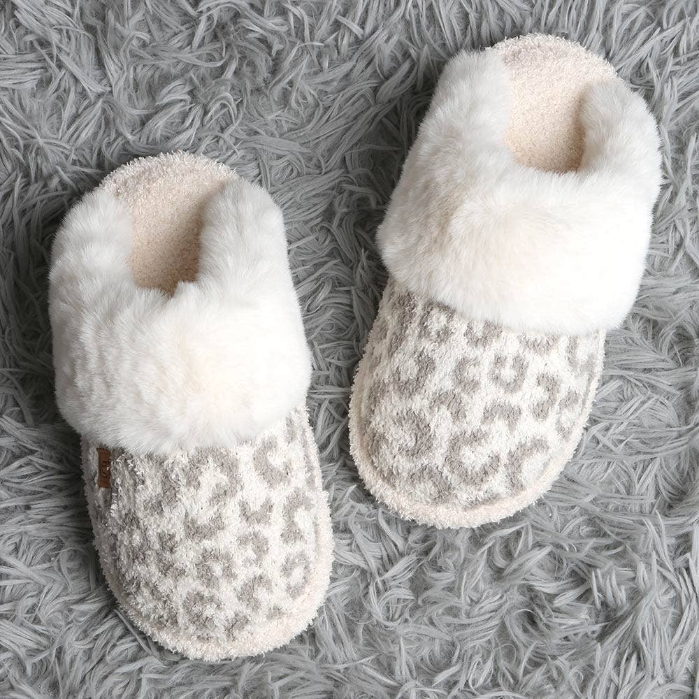 Leopard Faux Fur Soft Indoor Slippers