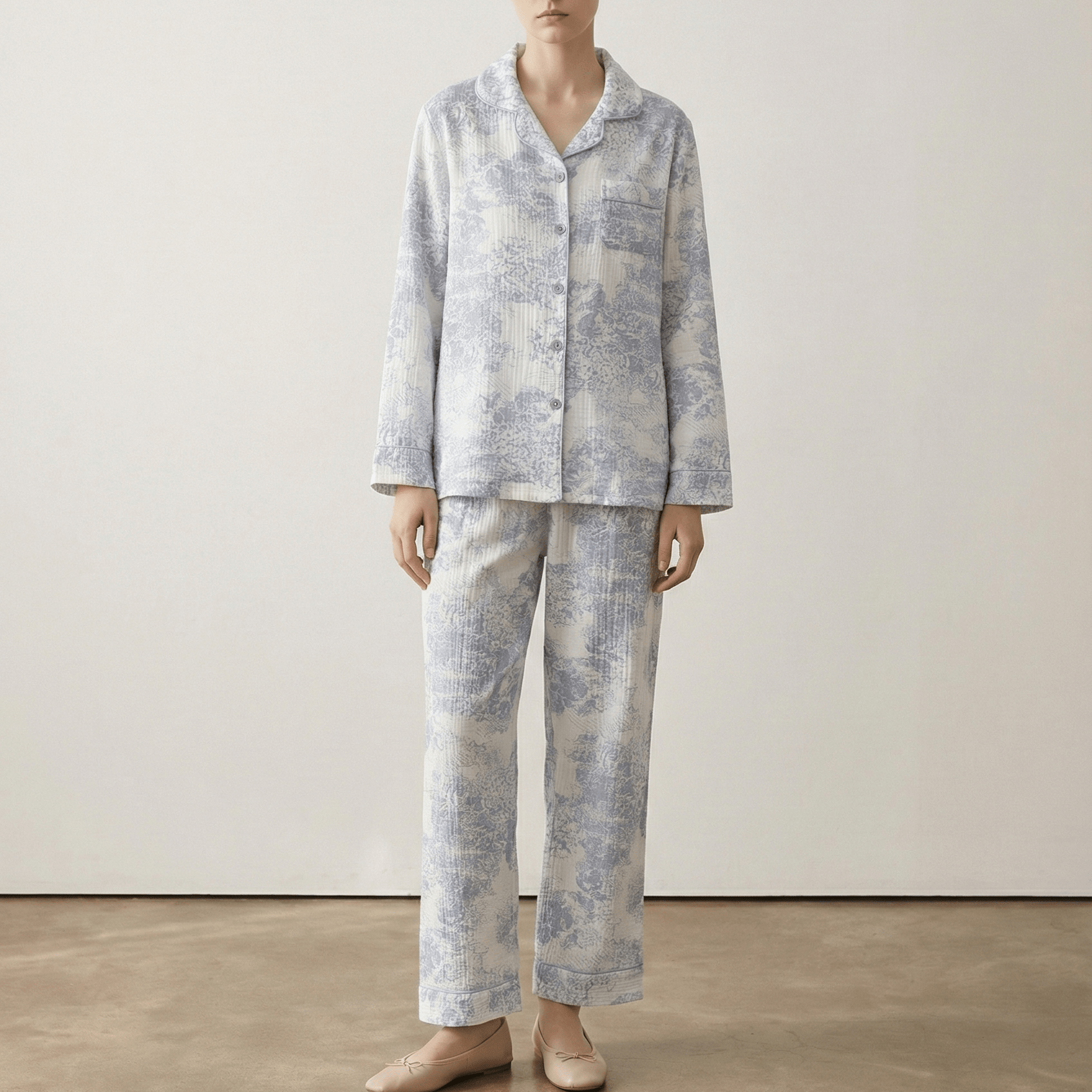 Blush Mist Cotton Pajama Set / Pink