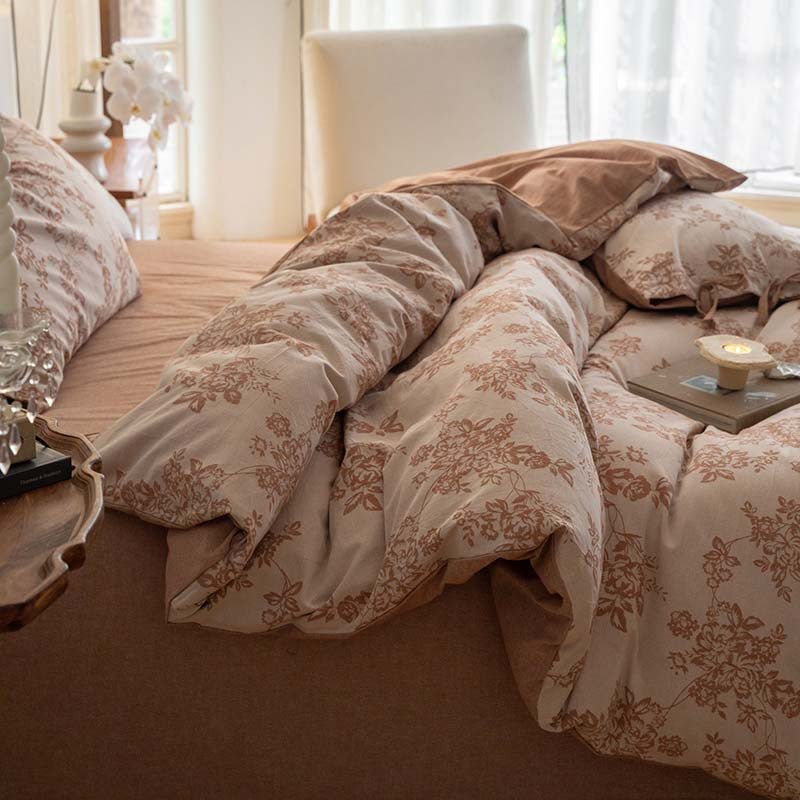 Bonnie Ribbon Bow Tie Floral Bedding Set / Pink