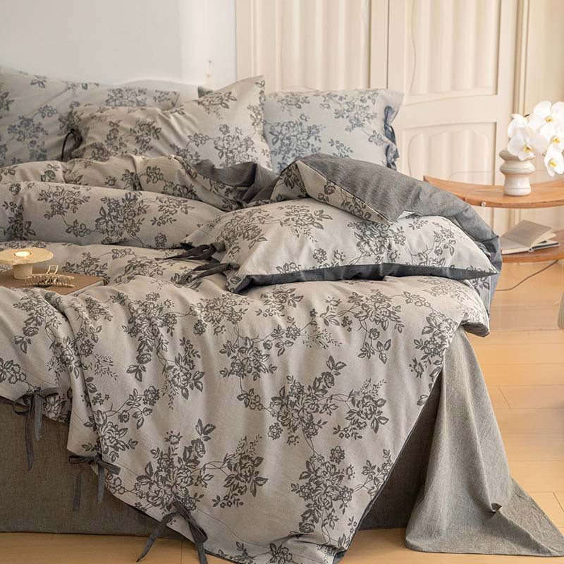 Bonnie Ribbon Bow Tie Floral Bedding Set / Pink