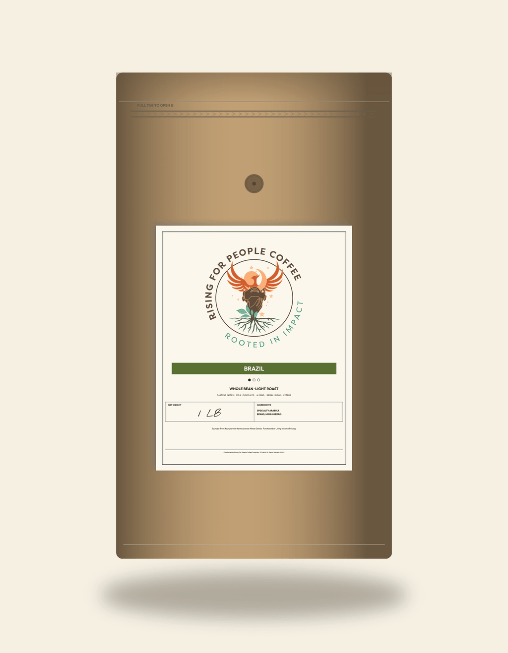 Brazil Santos The Nutty One — Light Roast Whole Bean Coffee