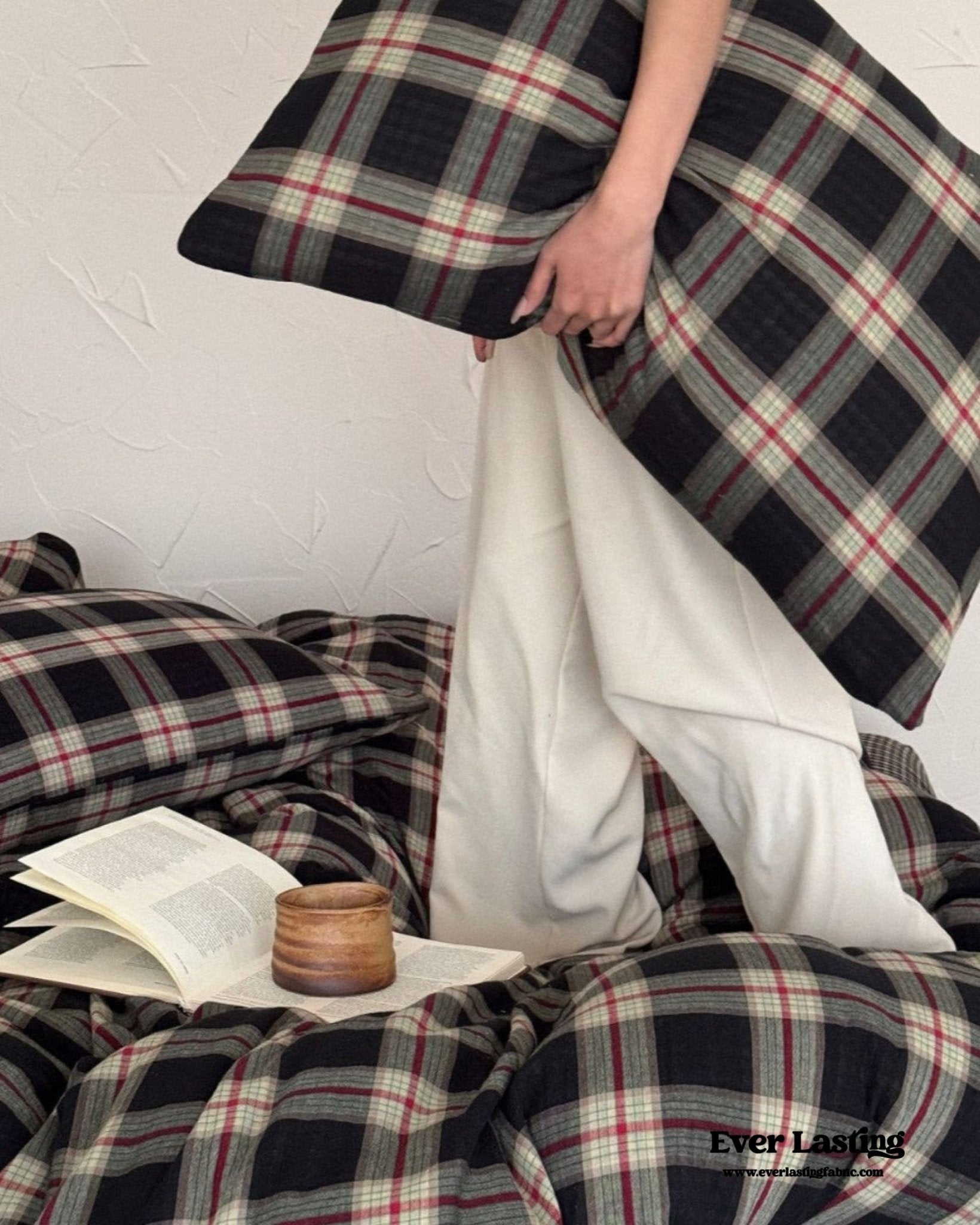 British Vintage Plaid Bedding Set / Brown