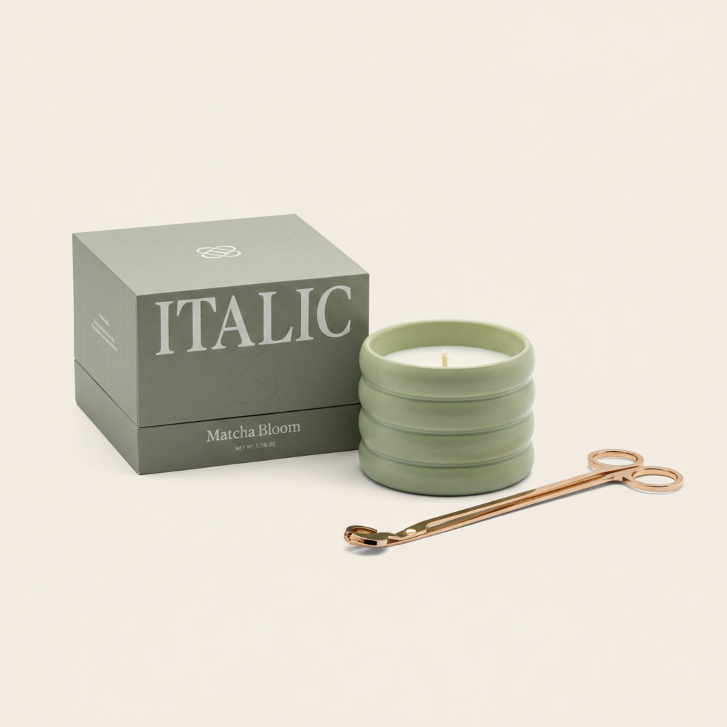 Ceramic Candle & Wick Trimmer Set