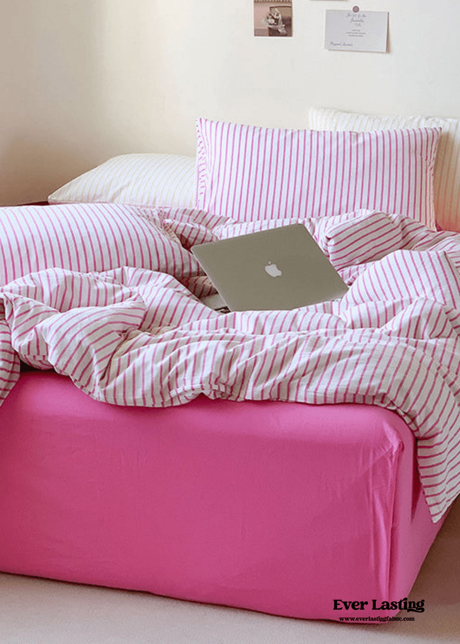 Candy Stripe Washed Cotton Bedding Set / Blue