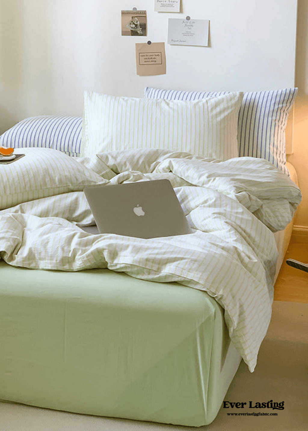 Candy Stripe Washed Cotton Bedding Set / Yellow