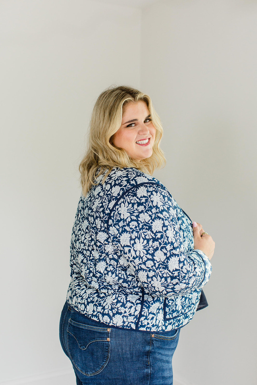 The Emily *Reversible* Quilted Jacket in French Navy