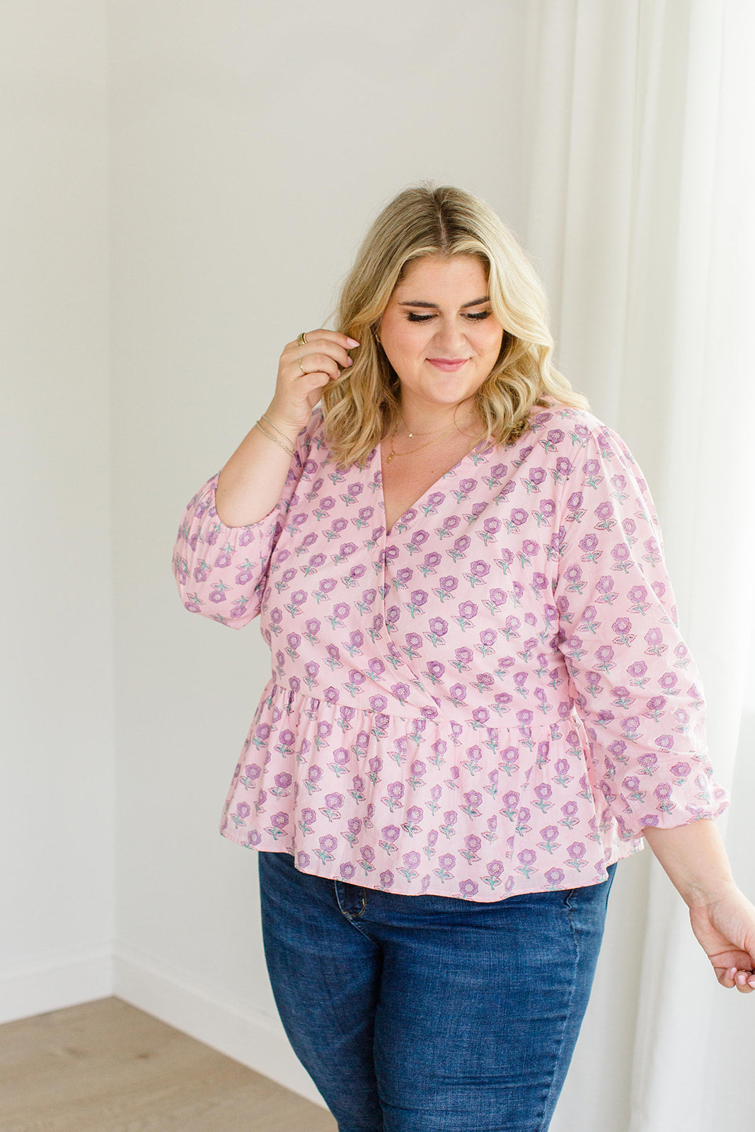 The Frances Top in Blush Haze