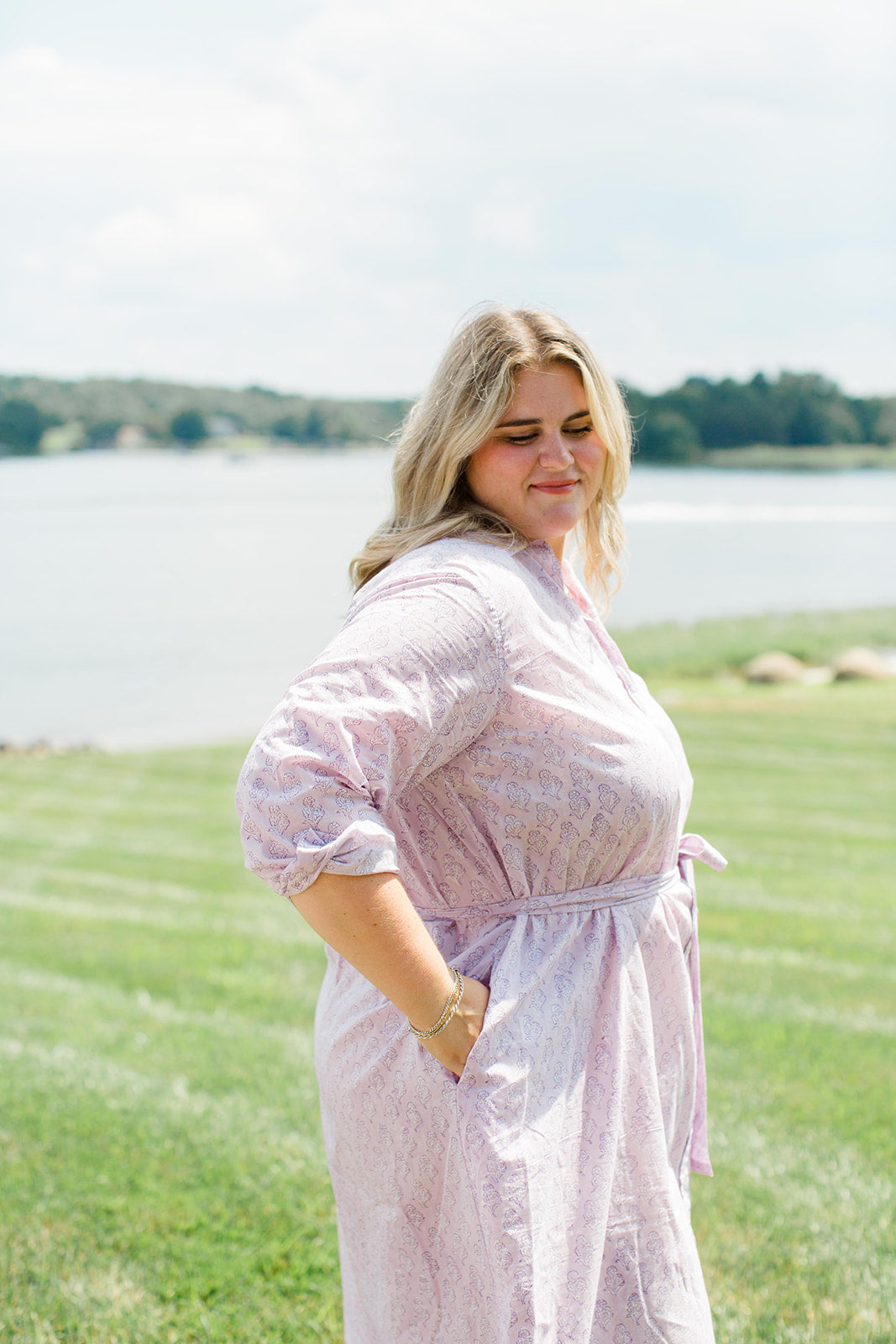 The Christine Shirt Dress in Lavender Taffy