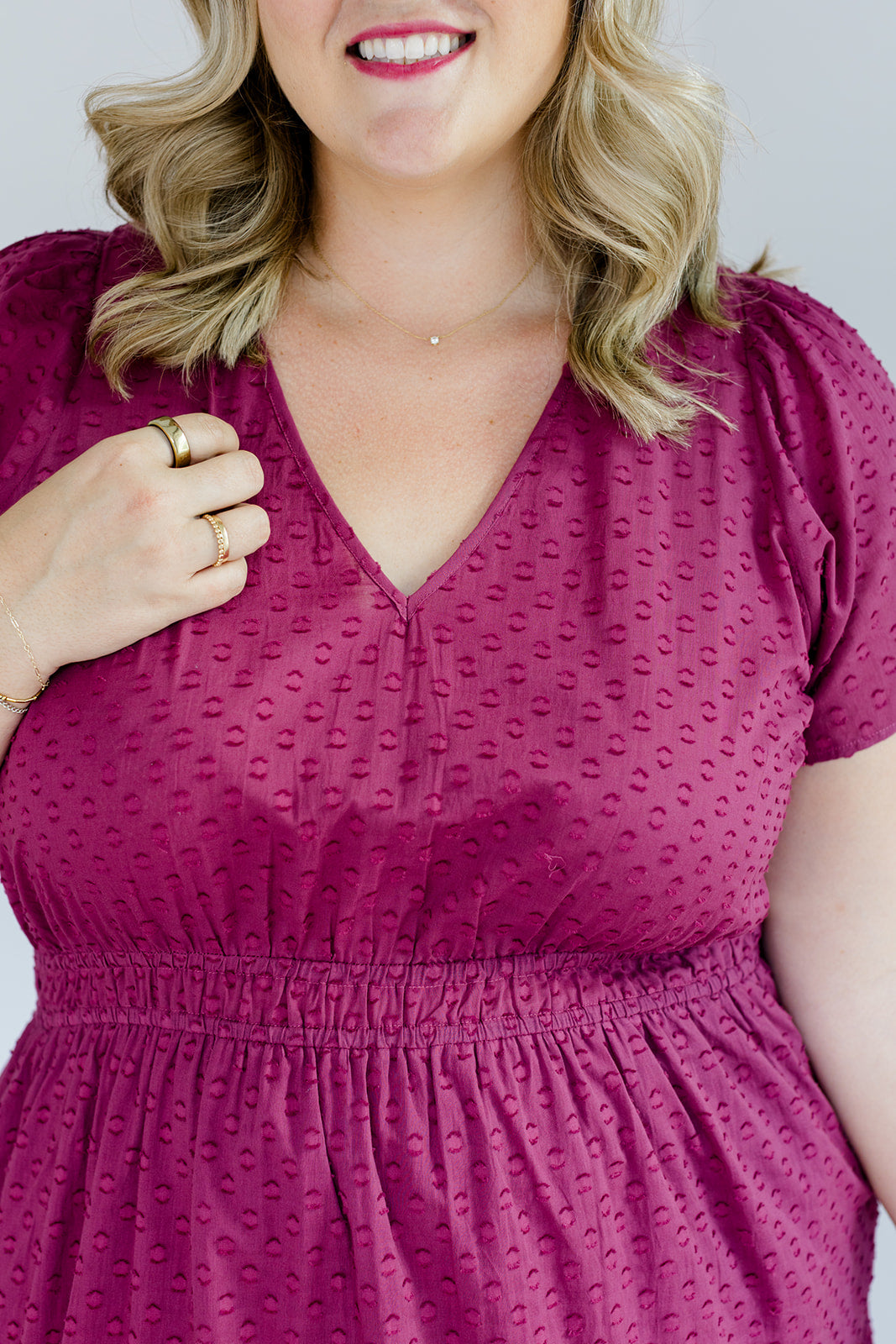 The Sarah Maxi Dress in Sugar Plum Dobby