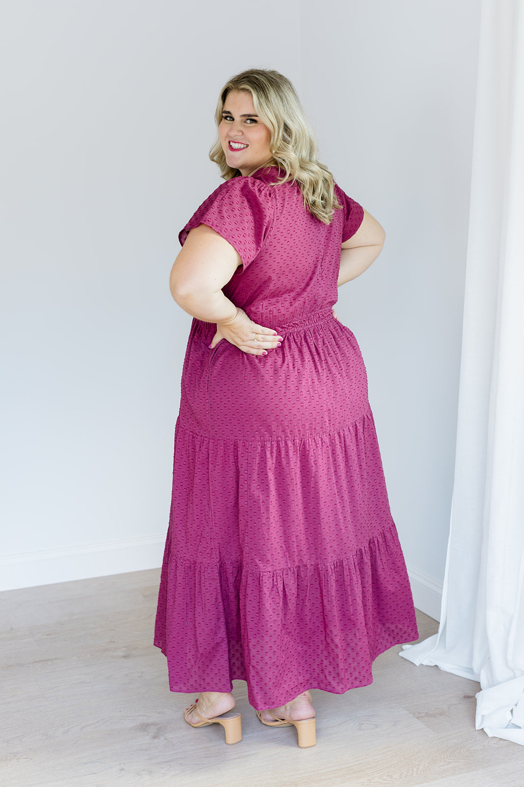 The Sarah Maxi Dress in Sugar Plum Dobby