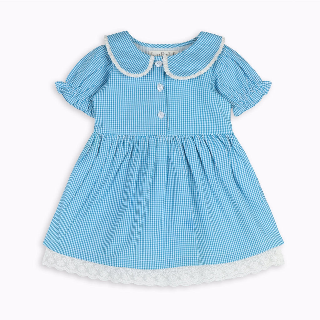 Columbia Blue Gingham Girls Dorothy Dress