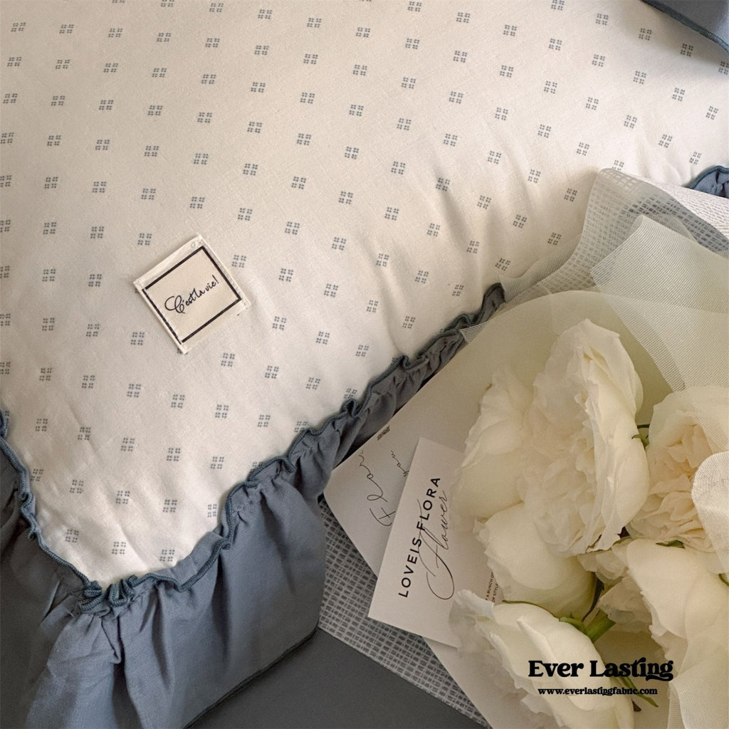 Cottage Inspired Ruffle Bedding Set / Soft Brown