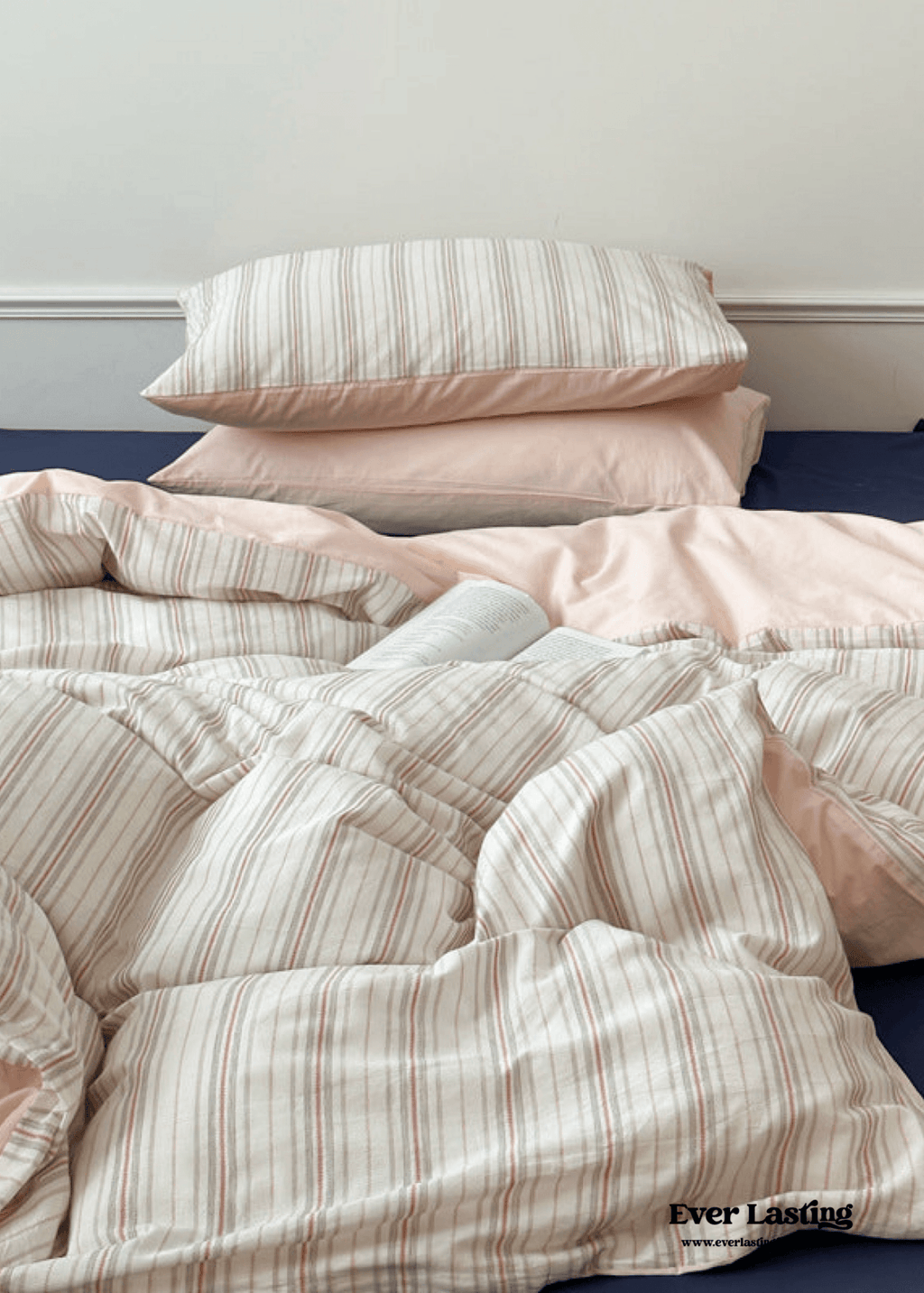 Cozy Pastel Striped Washed Cotton Bedding Set