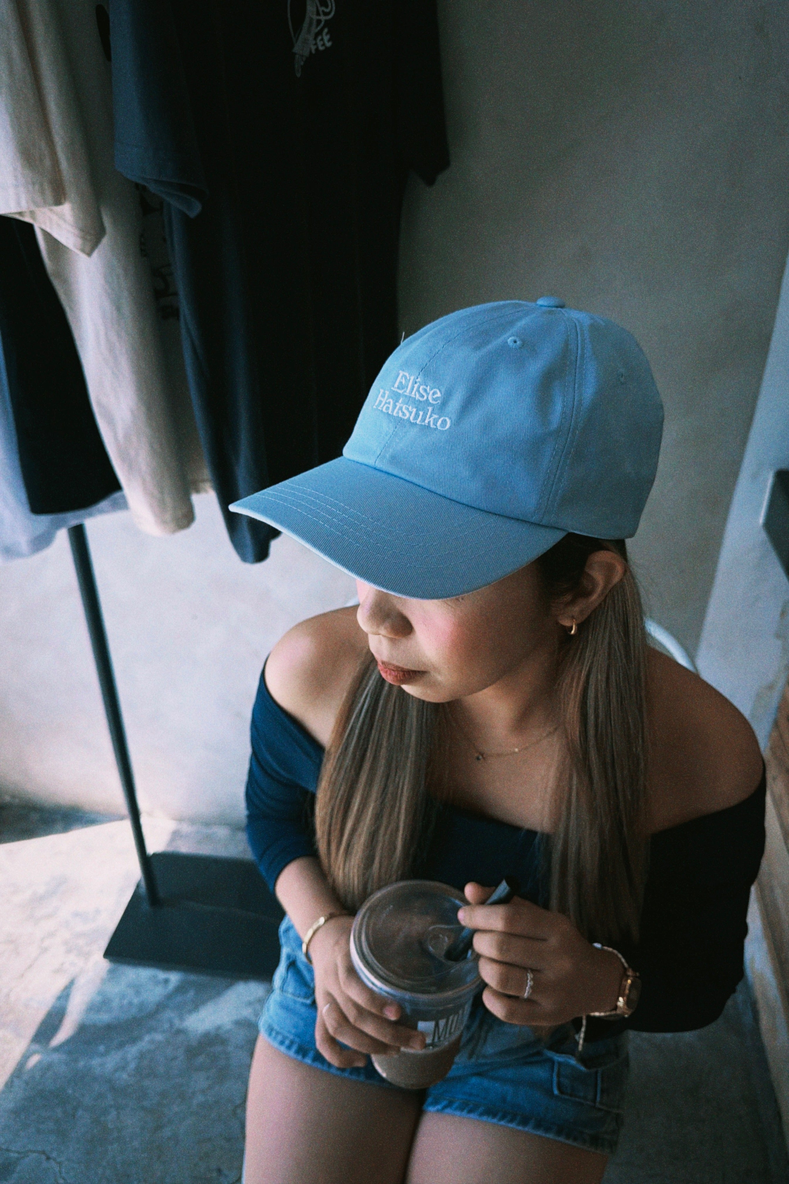 Elise Hatsuko Embroidered Dad Hat – Summer Sky