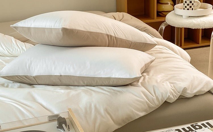 Duo Earth Tone Jersey Knit Bedding Set / Pink Beige