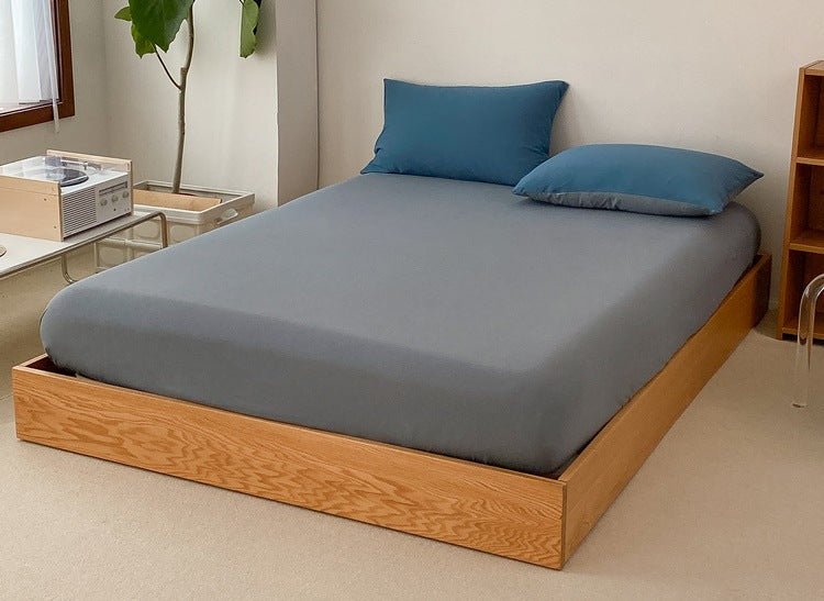 Duo Earth Tone Jersey Knit Bedding Set / White Beige