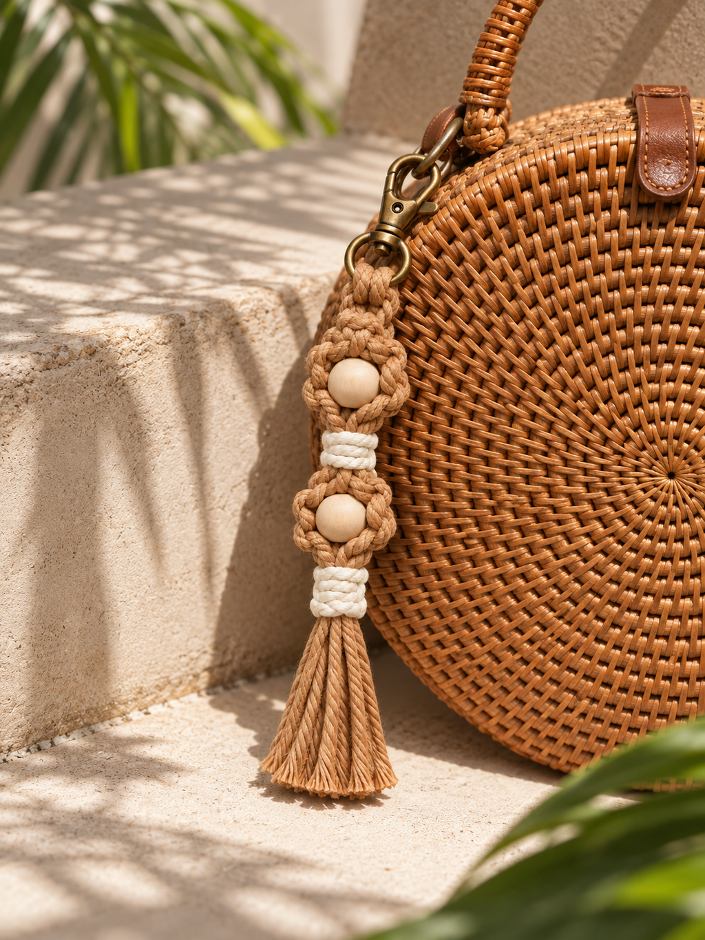 Flora Macrame Keychain