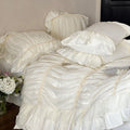Élodie Silky Coquette Ruffled Bedding Set / Beige
