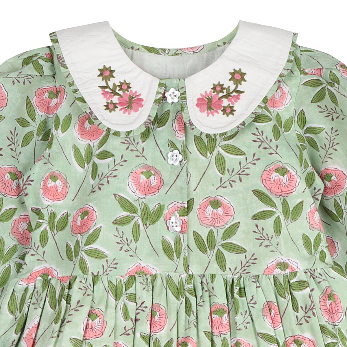 Emerald Bloom Floral Dress