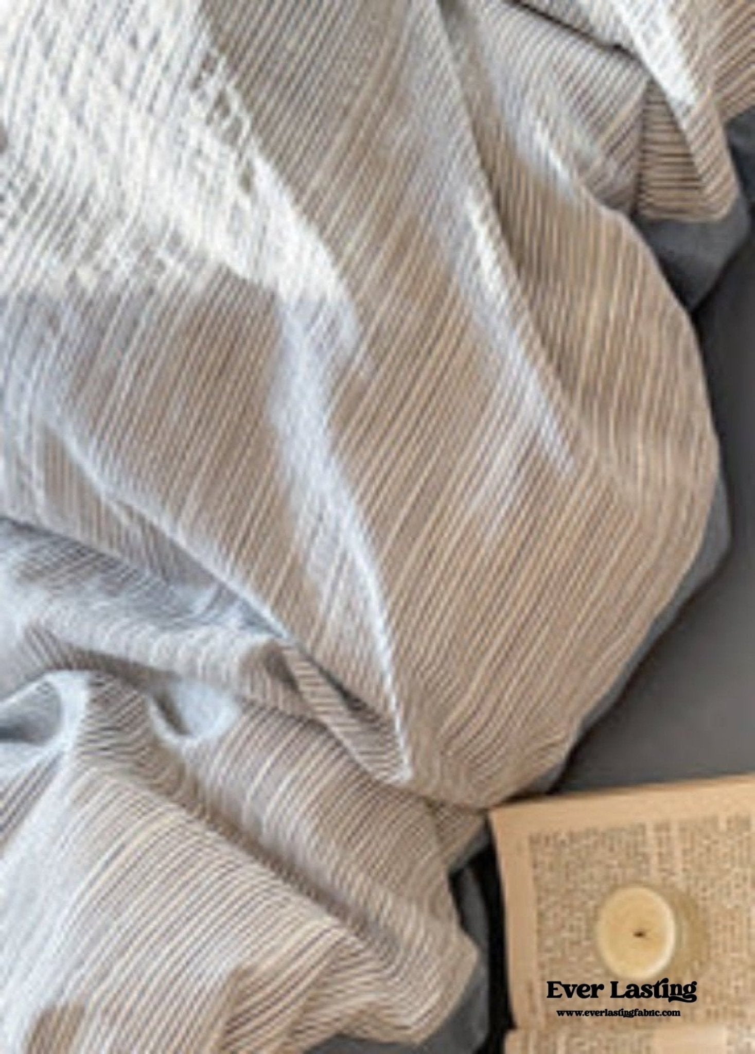 Emma Duo Striped Jacquard Bedding Set / Cream