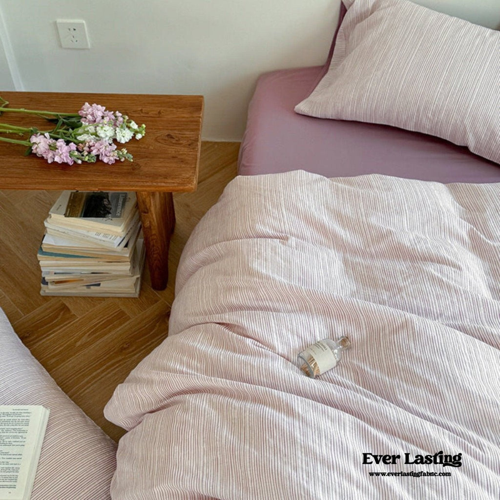 Emma Duo Striped Jacquard Bedding Set / Light Purple