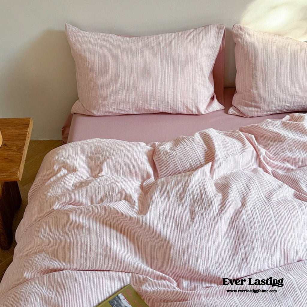 Emma Duo Striped Jacquard Bedding Set / Light Purple
