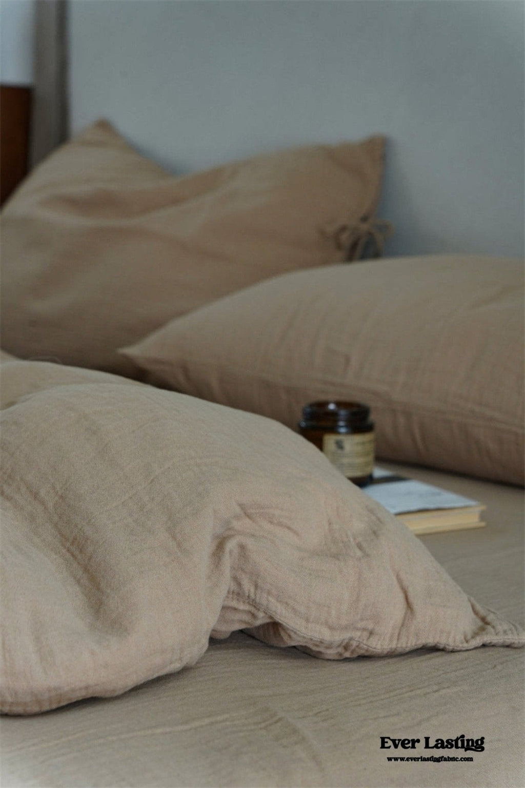 Evelyn Retro Double Gauze Bedding Set / Beige Brown