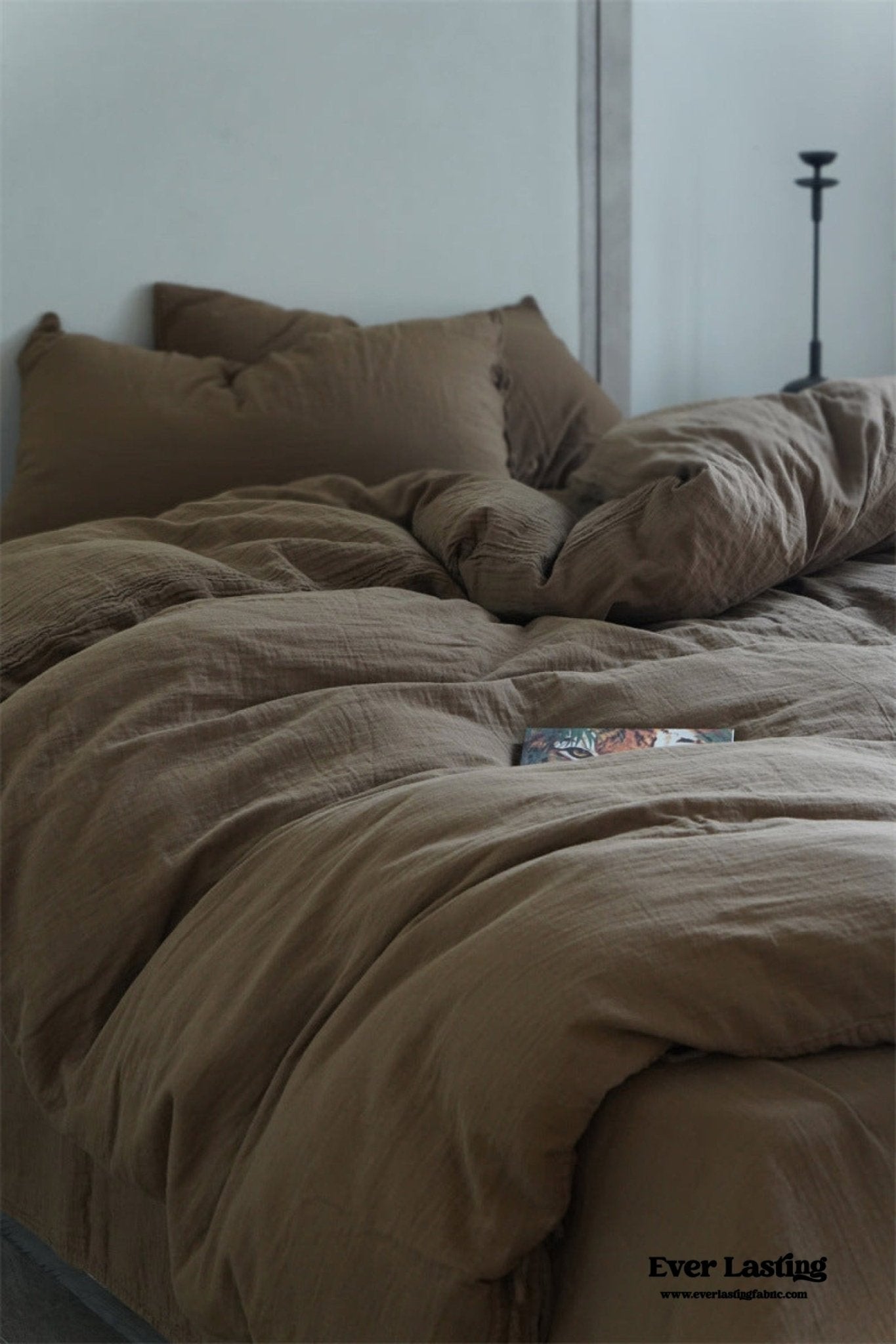 Evelyn Retro Double Gauze Bedding Set / Beige Brown