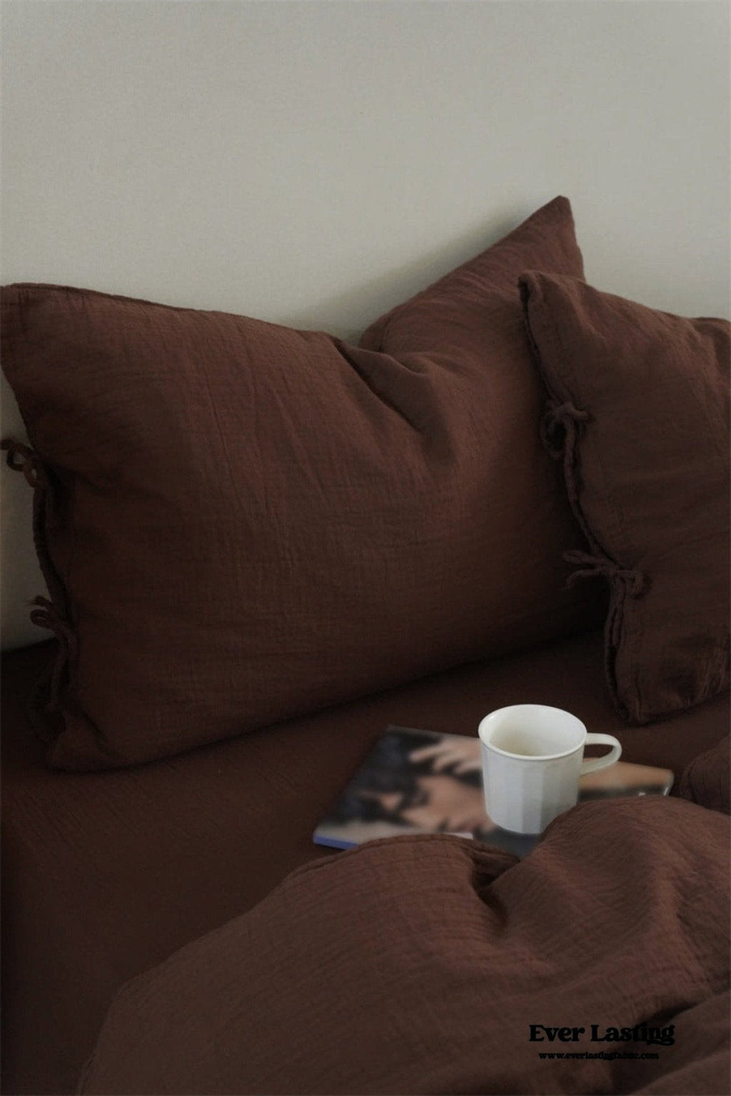 Evelyn Retro Double Gauze Bedding Set / Beige Brown