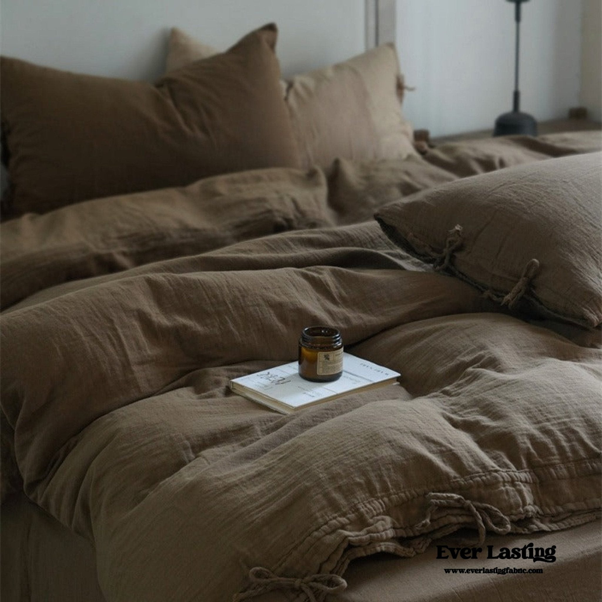 Evelyn Retro Double Gauze Bedding Set / Beige Brown