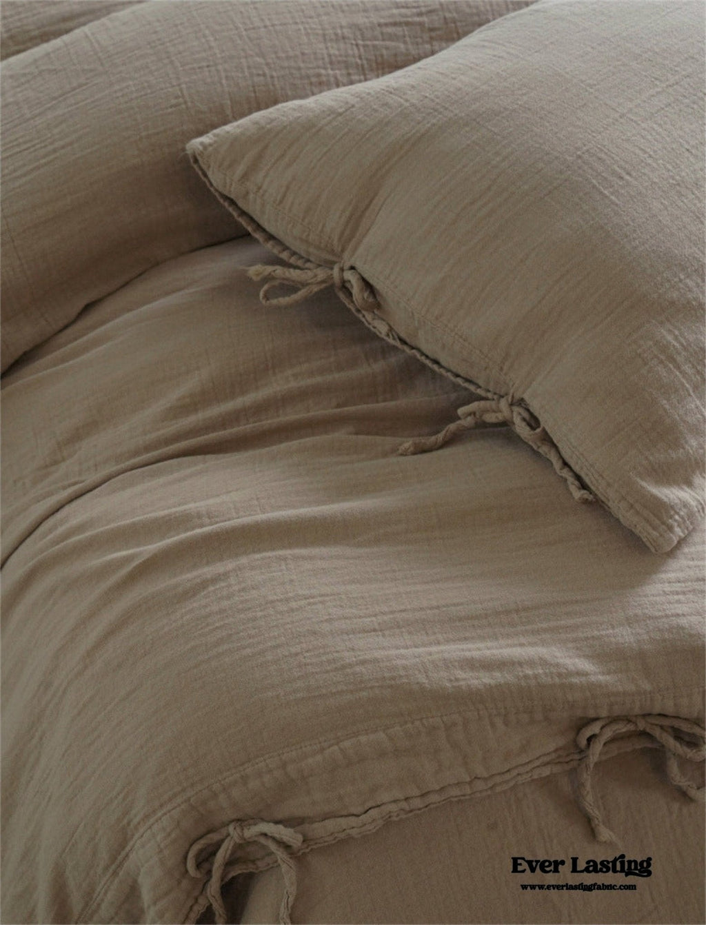 Evelyn Retro Double Gauze Bedding Set / Beige Brown