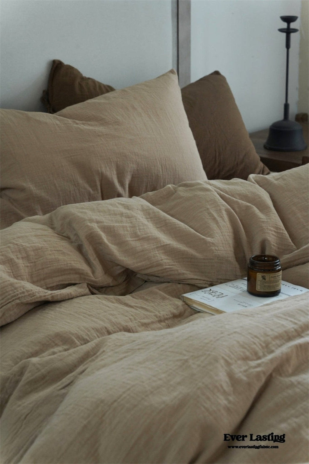 Evelyn Retro Double Gauze Bedding Set / Beige Brown