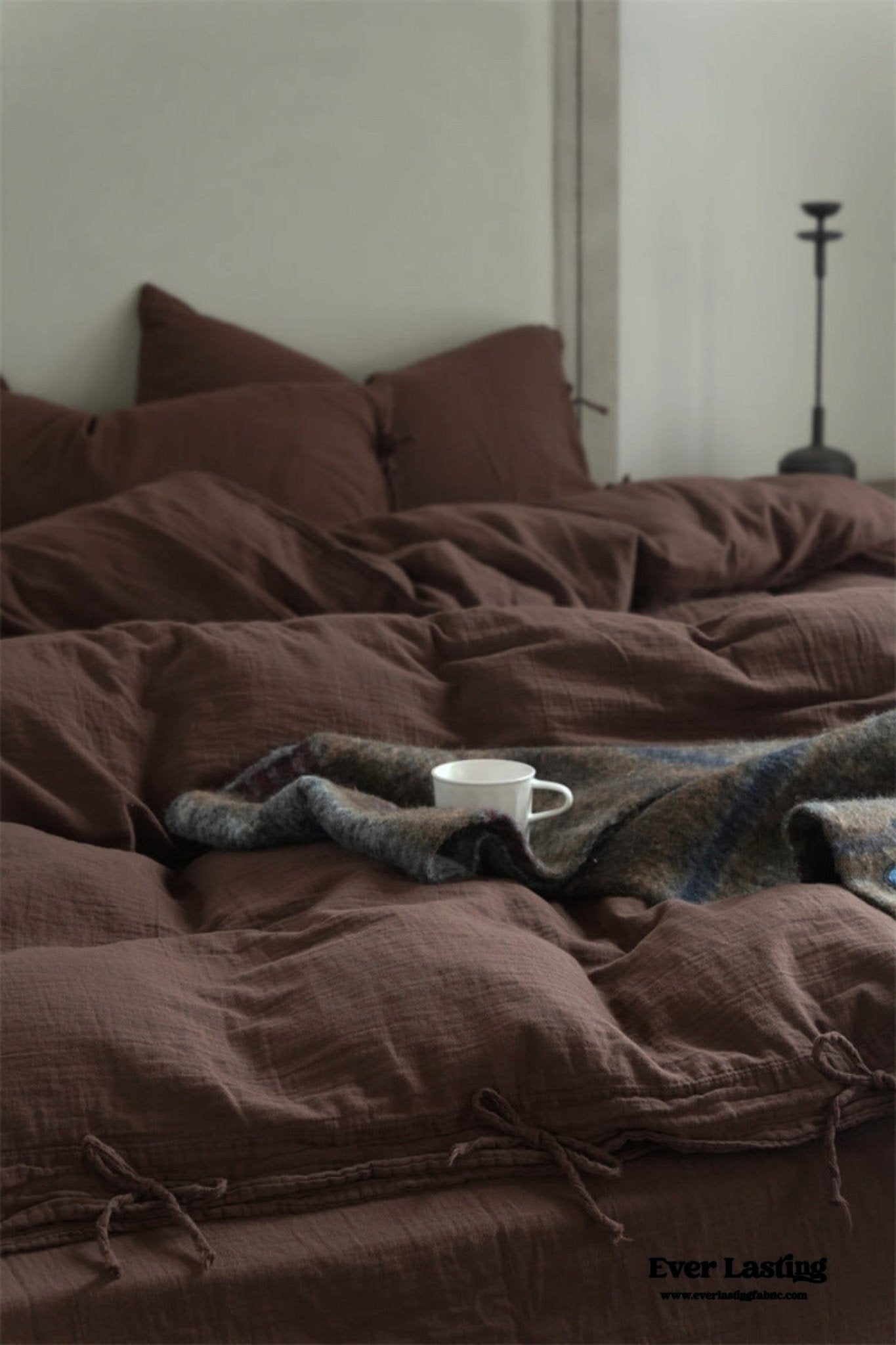 Evelyn Retro Double Gauze Bedding Set / Beige Brown