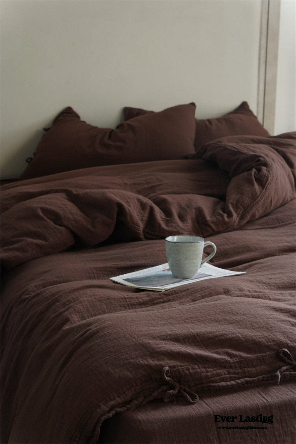 Evelyn Retro Double Gauze Bedding Set / Beige Brown