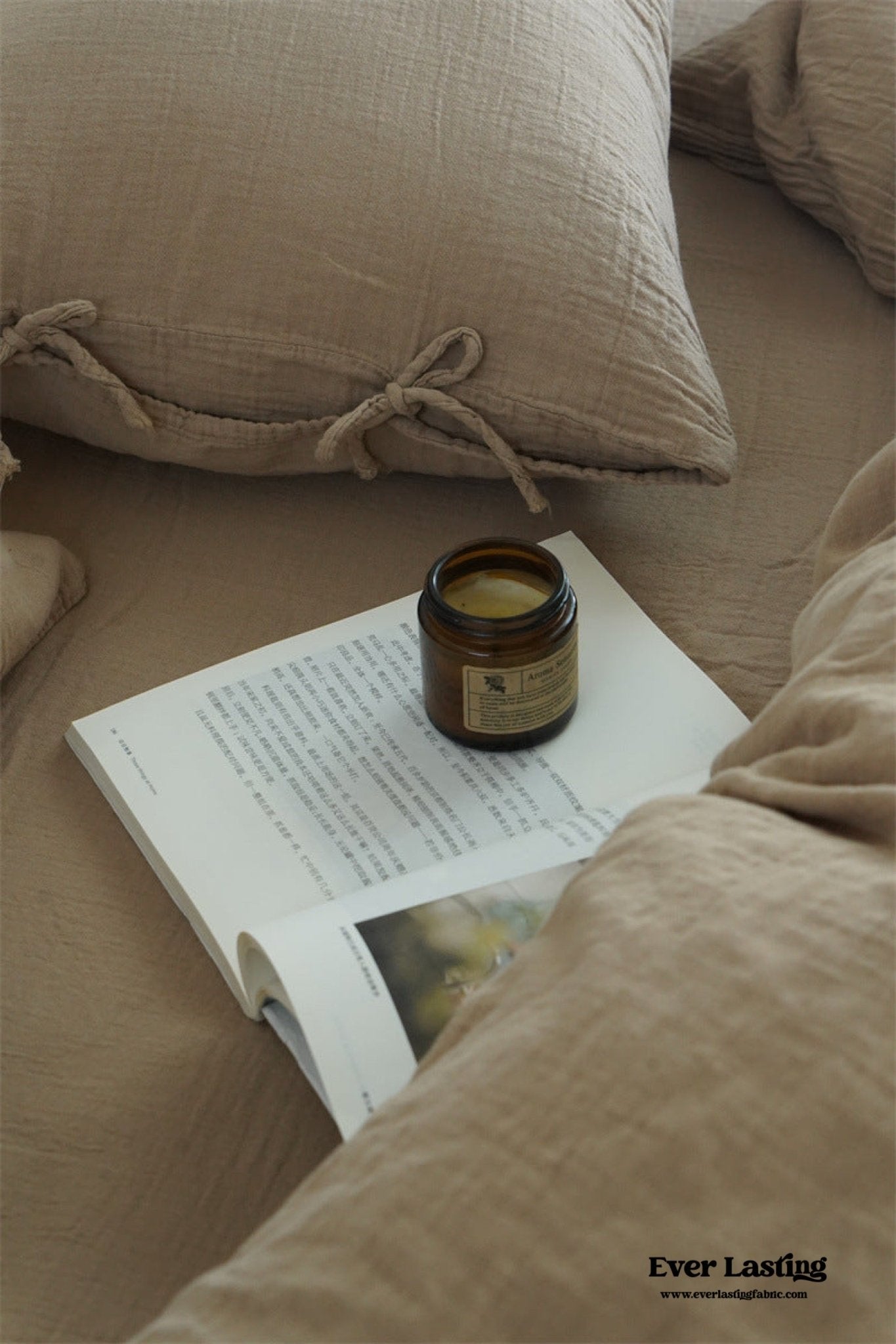 Evelyn Retro Double Gauze Bedding Set / Caramel Brown