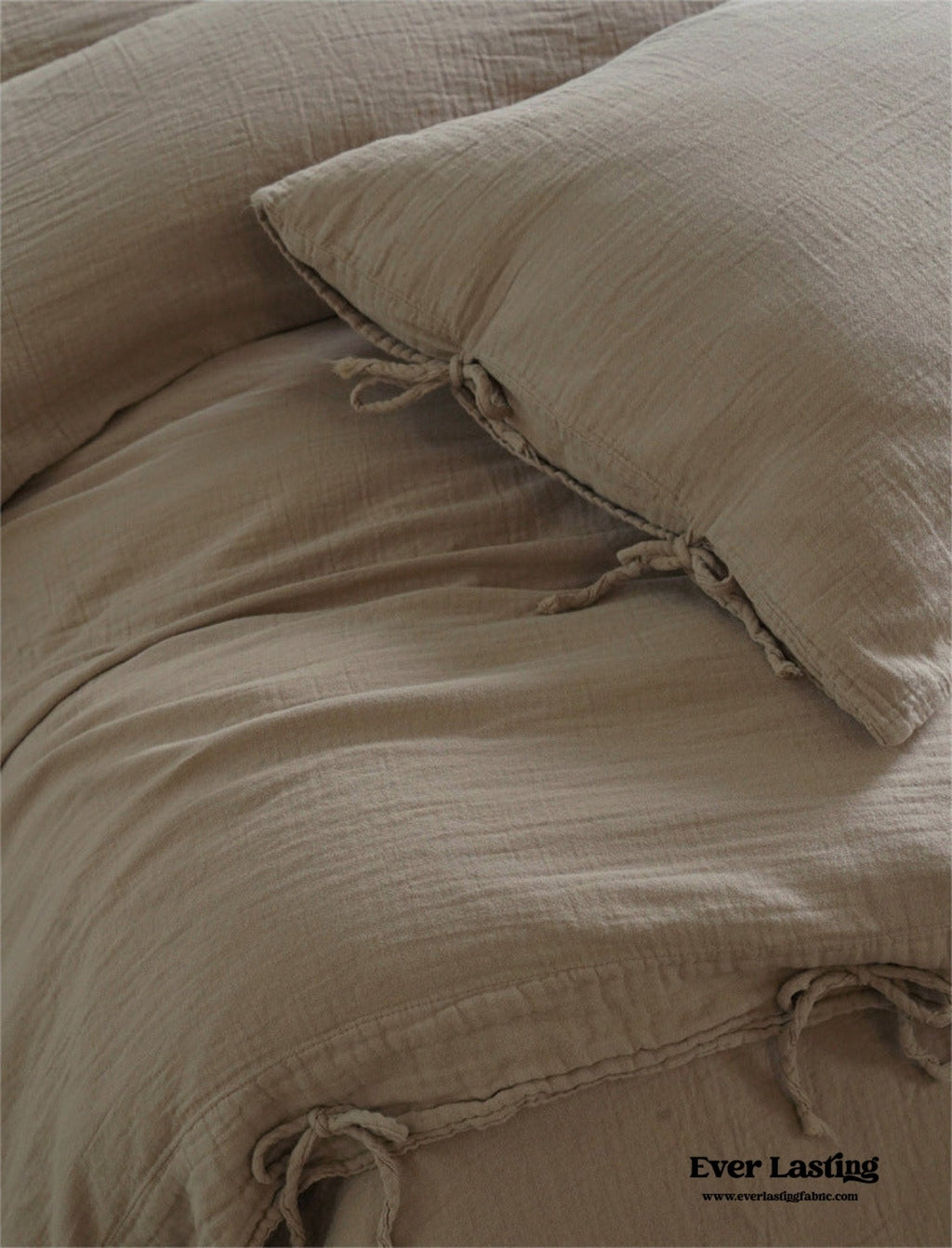 Evelyn Retro Double Gauze Bedding Set / Caramel Brown