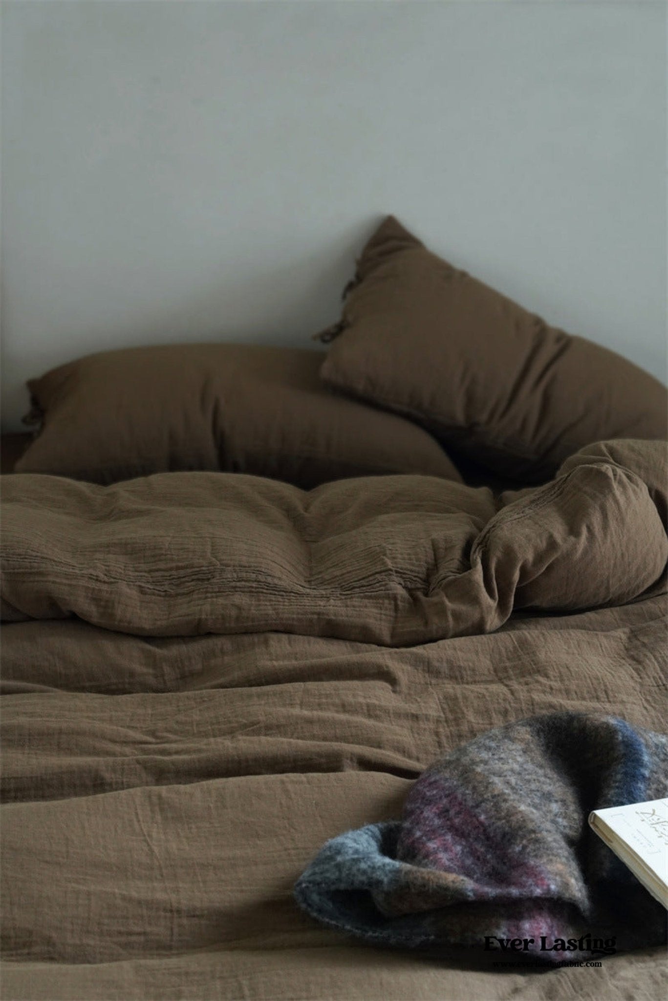 Evelyn Retro Double Gauze Bedding Set / Caramel Brown